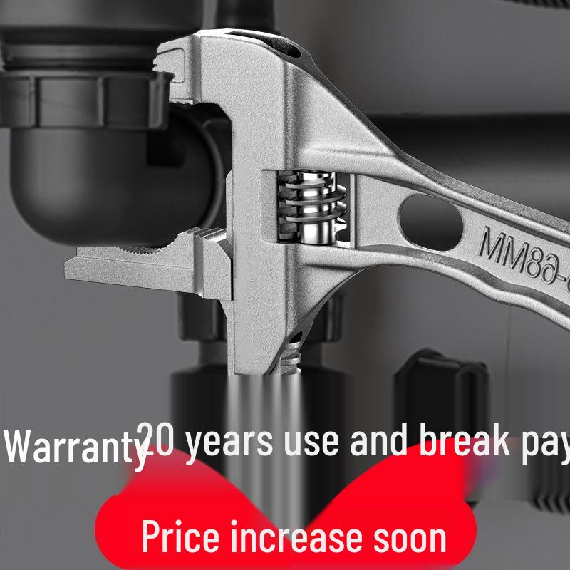 Multifunctional Short Handle Adjustable Bathroom Wrench for Drain Pipe and Air Conditioner Installation and Repair