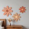 3Pcs/Set Wooden Flower Wall Decoration Home Office Living Room Floral Wall Hanging Ornament Farmhouse Rustic Wall Art Decor