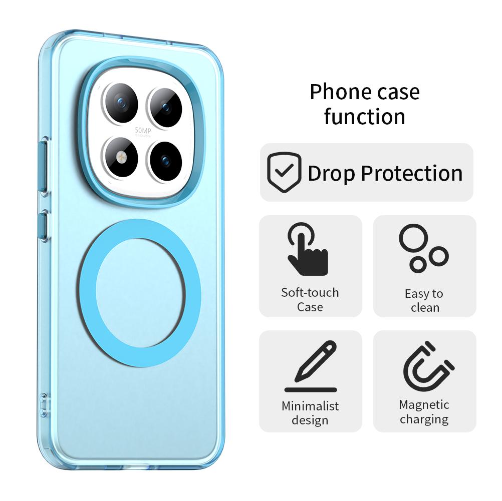 Transparent Magnetic Wireless Charge Protector Phone Case for Redmi Note 15 14 13 12 Pro Plus POCO X5 X6 X7 15C 5G Armor Cover