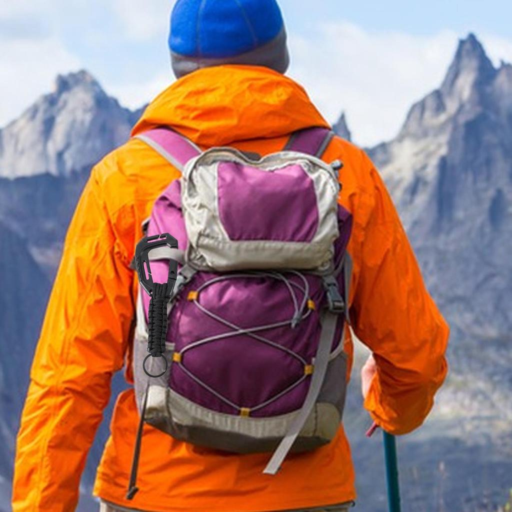 Outdoor Parachute Rope Carabiner ABS Hook Anti-lost Key Chain Water Bottle Hanging Buckle Backpack Carabiner Hiking Gadgets