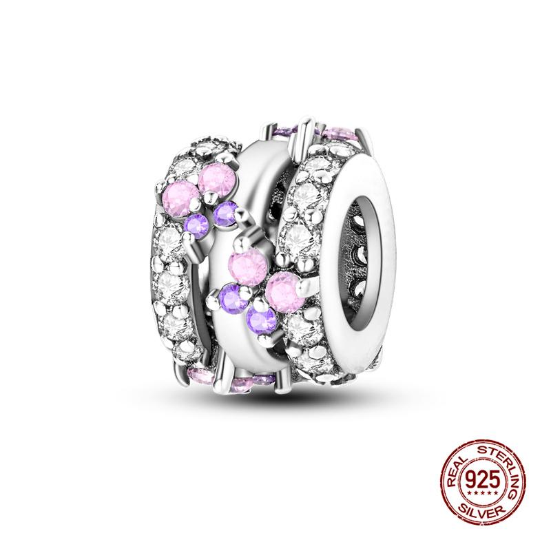 Original Charms Copper Paw Print Pave Fixing Clip Charms Beads Fit 3Mm Original Bracelet Women Diy Jewelry Gifts