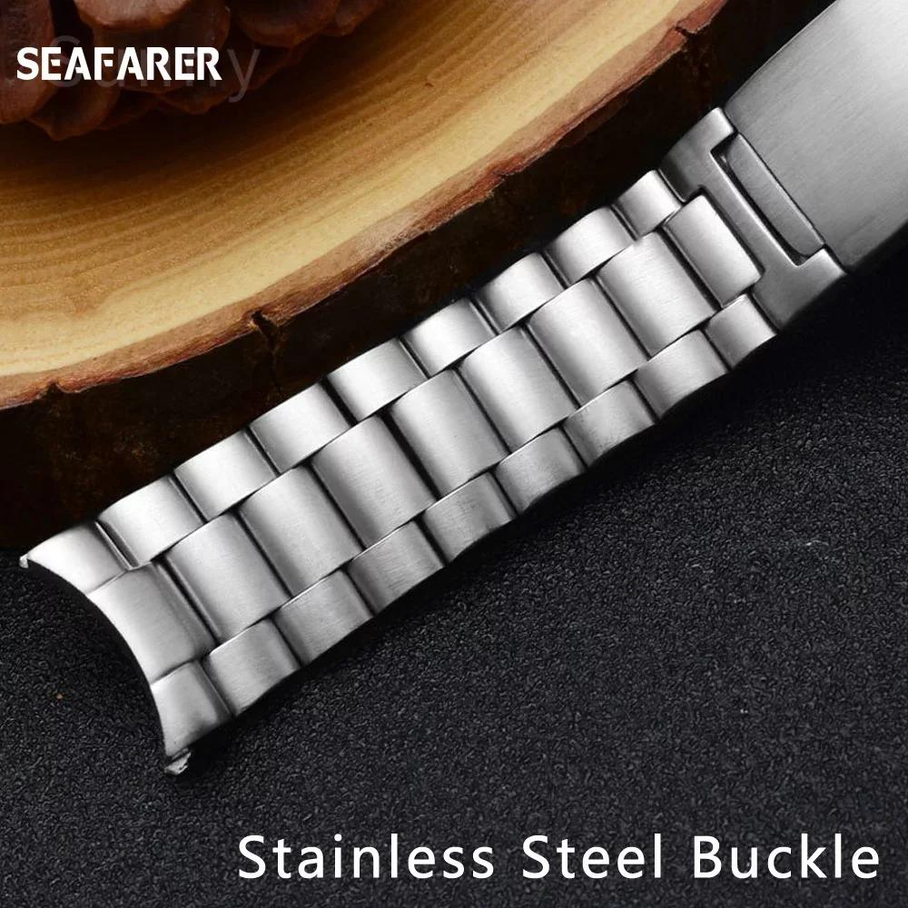 Quality 316L 18mm 20mm 22mm Silver Stainless Steel Watch Bands Strap For Omega Seamaster Speedmaster Planet Ocean Belt Watchband