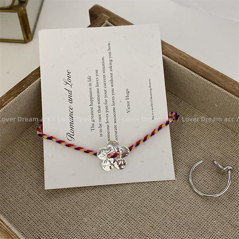 

Delicate Fashion Colorful Rope Bracelet For Women Girls Versatile Exquisite Classic High Quality Flower Bangles Gifts
