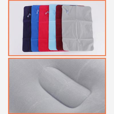 Oreiller de sieste gonflable d'extérieur Coussin dorsal gonflable PVC Flocage Coussin décoratif Oreiller de voyage Oreiller de camping