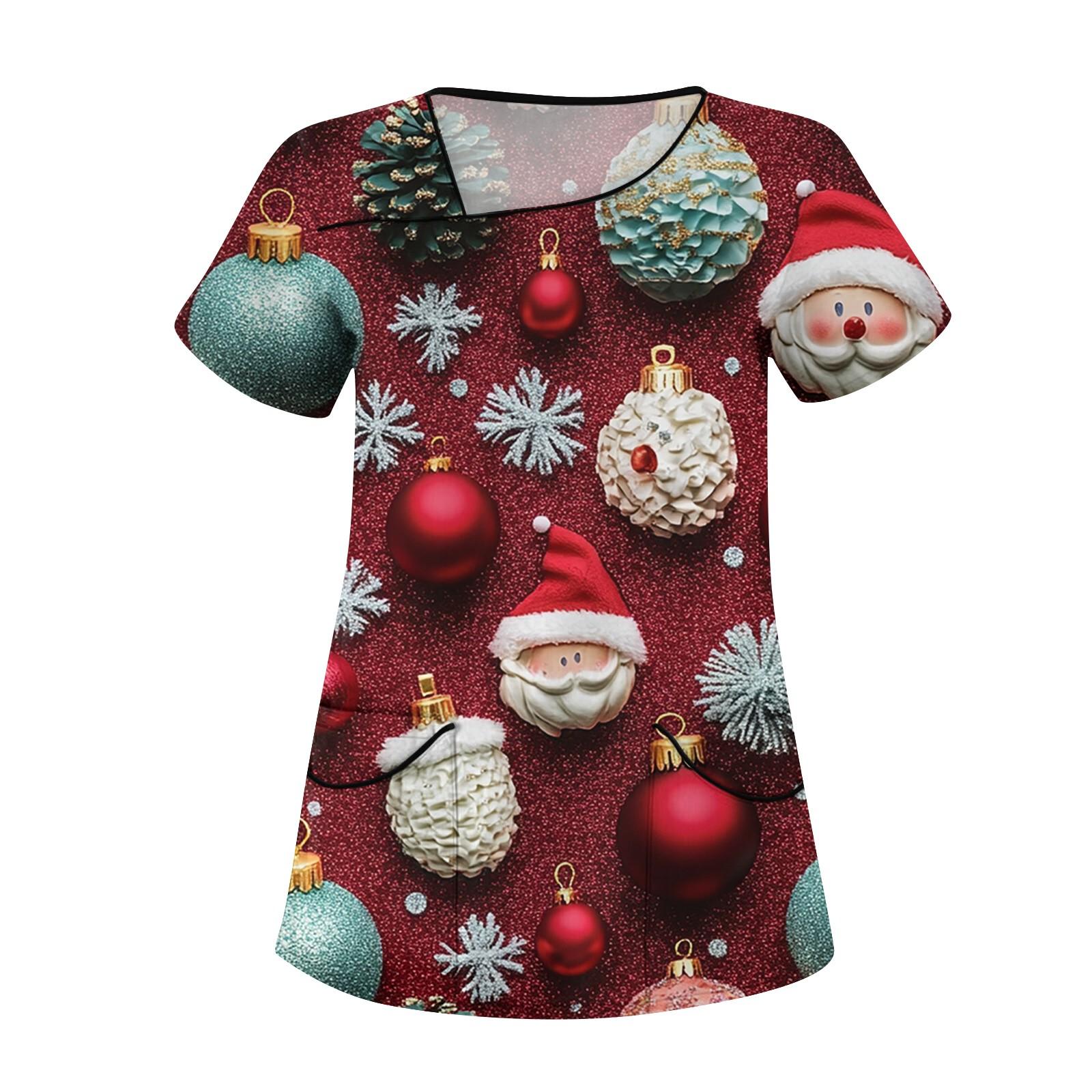 

Женская повседневная рабочая одежда с короткими рукавами и наклонным воротником с принтом и двойными карманами XXXL