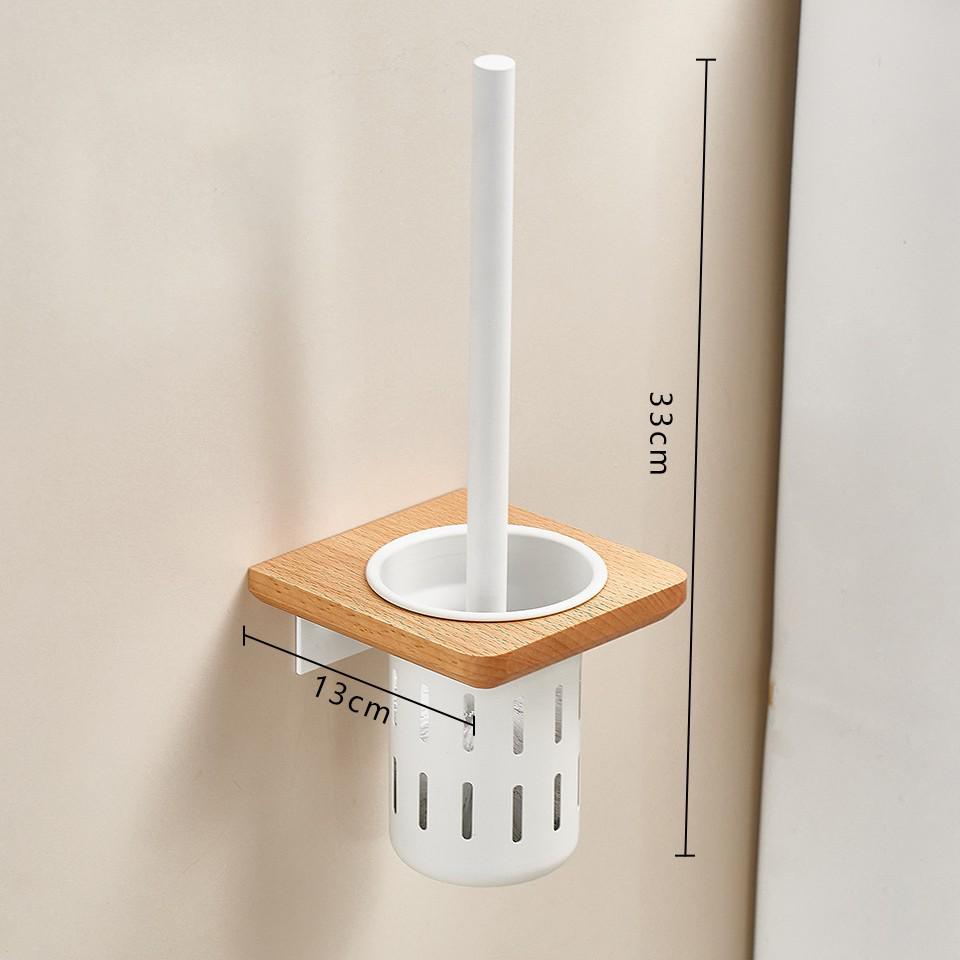 Zestaw ścienny z orzecha włoskiego do czyszczenia toalety - Czyszczenie bez martwych kątów