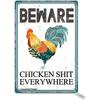 Vintage Metal Chicken Sign Farmhouse Decor Retro Wall Art Tin Sign 8x12 Inch