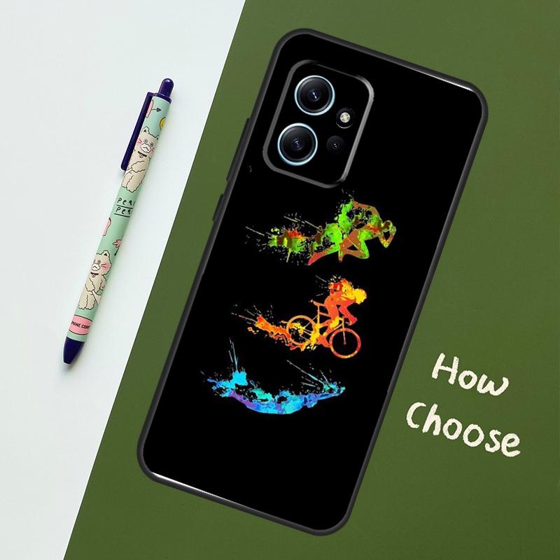 Triathlon Tri Life Schwimmen Radfahren Laufen Für Xiaomi Redmi Note 12S 11S 10S 9S Note 12 8 9 10 11 Pro Handyhülle Für Redmi 12 9 C 10C