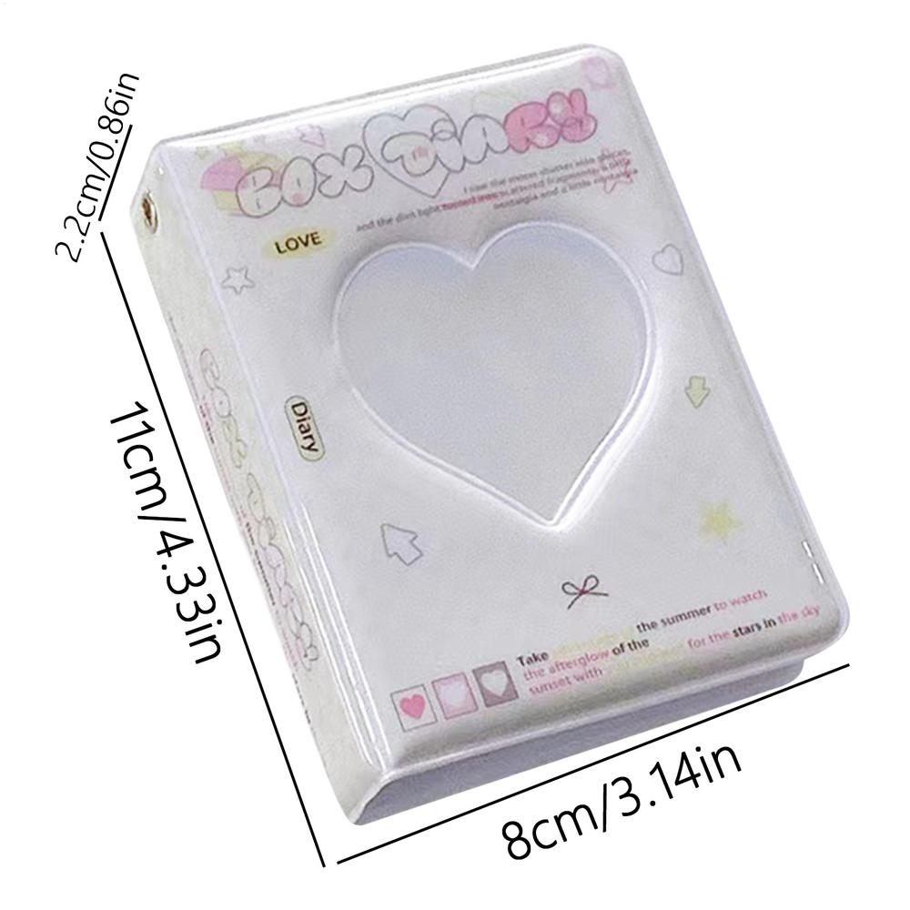 40 Pockets Photocard Album Book Love Heart Hollow Photo Card Holder Water Resistant Trendy Photo Binder For Business Cards
