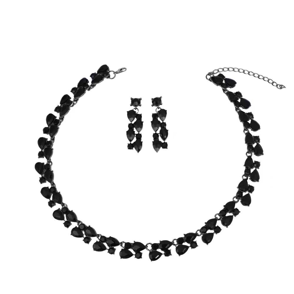 

Necklace, earrings set, flower shape, fashionable and versatile, suitable for wedding party dresses and banquets