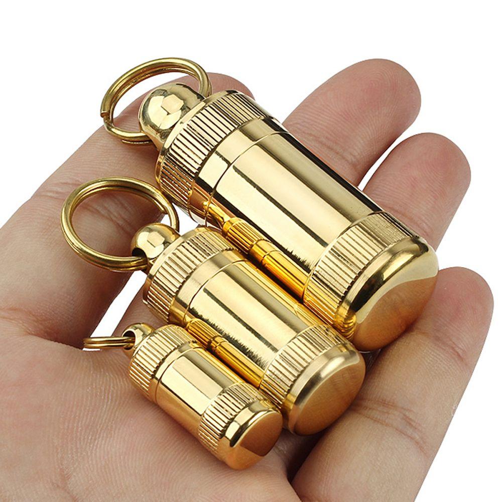 Outdoor Accessory Tablet Container Brass Keychain Holder Pill Bottle Pill Case Pill Storage Box
