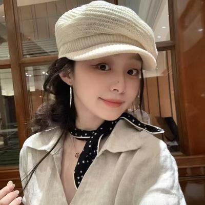 Black Beret New Style Women's Large Head Circumference Versatile Trendy Face Small Newsboy Hat Painter Hat