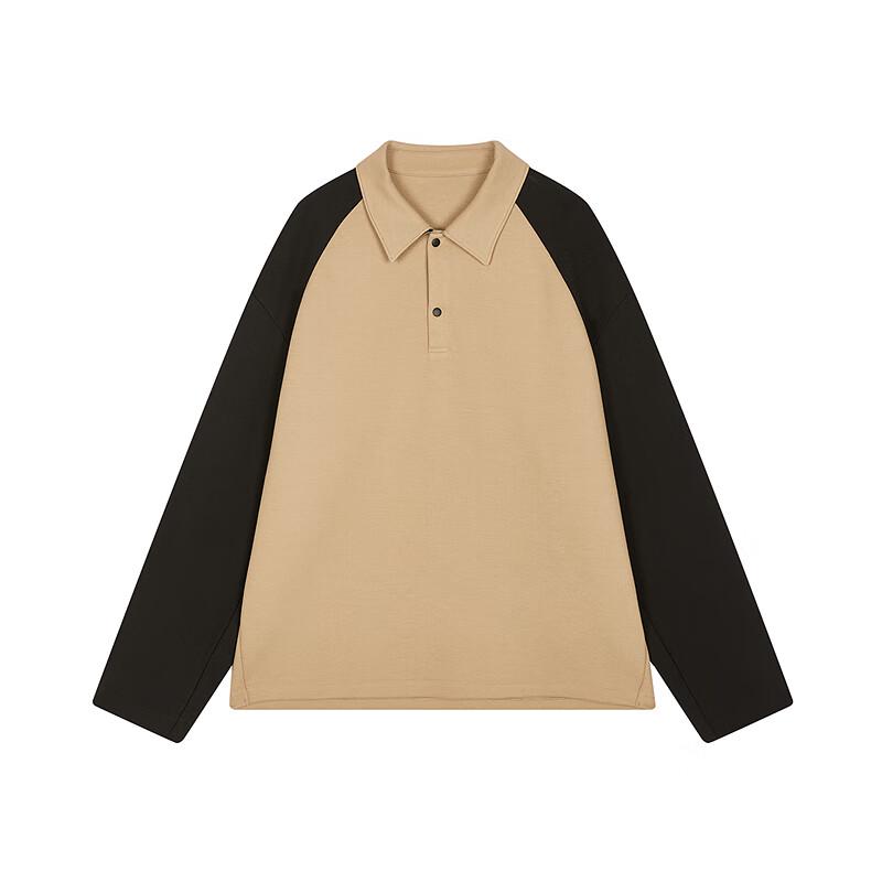 Men's H-Type Polo Collar Long Sleeve Pullover Sweatshirt