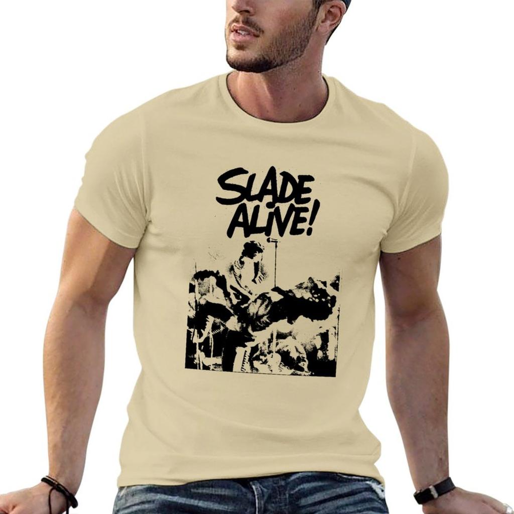 Slade Alive T-Shirt Anime T Shirts Customs Design Your Own T-shirts for Men Cotton