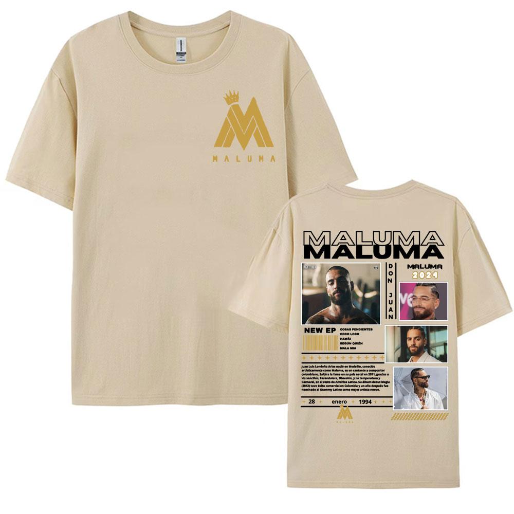 Rapper Maluma Don Juan Tour Graphic T Shirts Mens Clothing Harajuku Punk Hip Hop Tshirt Unisex Fashion Casual Oversized T Shirt