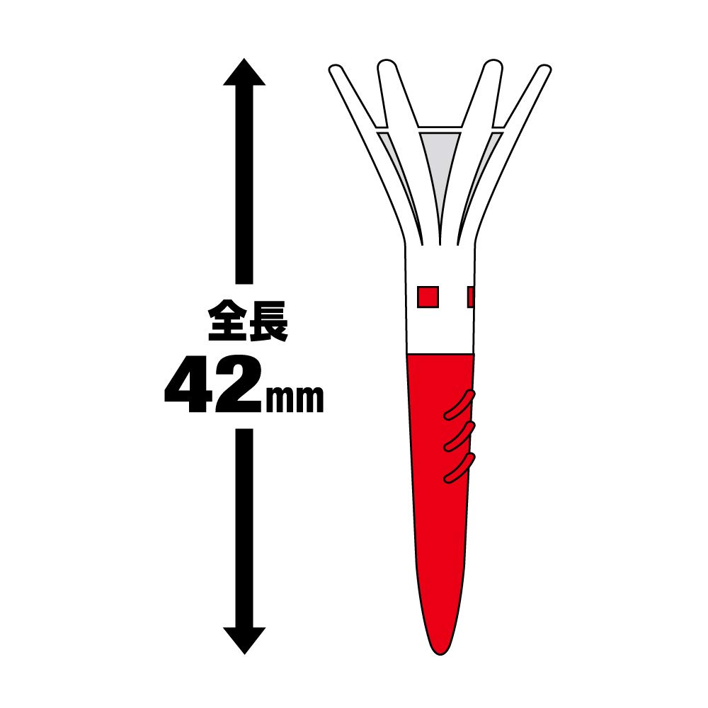 DAIYA GOLF Golf Tee Tomahawk Tee Short Total Length 42mm A Type Part (7 Pieces) TE-508A (cup White)