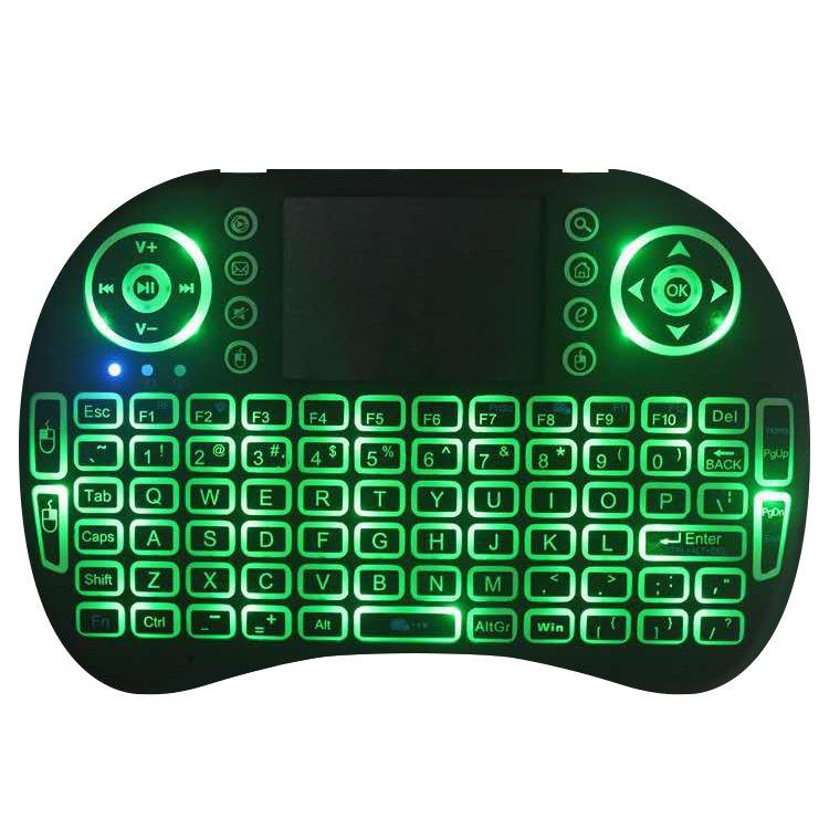 Hot Sale 2.4G Mini Wireless Keyboard & Fly Mouse i8, Dry & Lithium Battery, Three-Color Backlight with Running Lights for Laptop