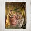 Vintage Afternoon Tea Oil Painting Print Flannel Blanket Soft, Cozy Throw with Elegant 19th-Century Women Illustration