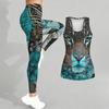 Animal Printed Yoga Outfit for Women Fashion Workout Leggings Fitness Sports Casual Yoga Set Sports Suit