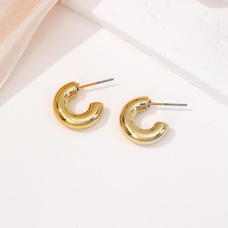 Fashion Geometric Stud Earrings Light Luxury Earrings Niche Design Gold Stud Earrings Premium Earrings