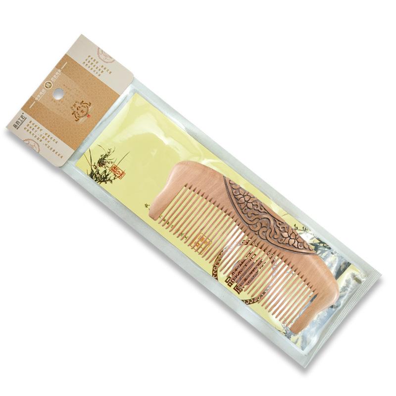 Natural Peach Wood Comb for Family Use, Fluffy Design