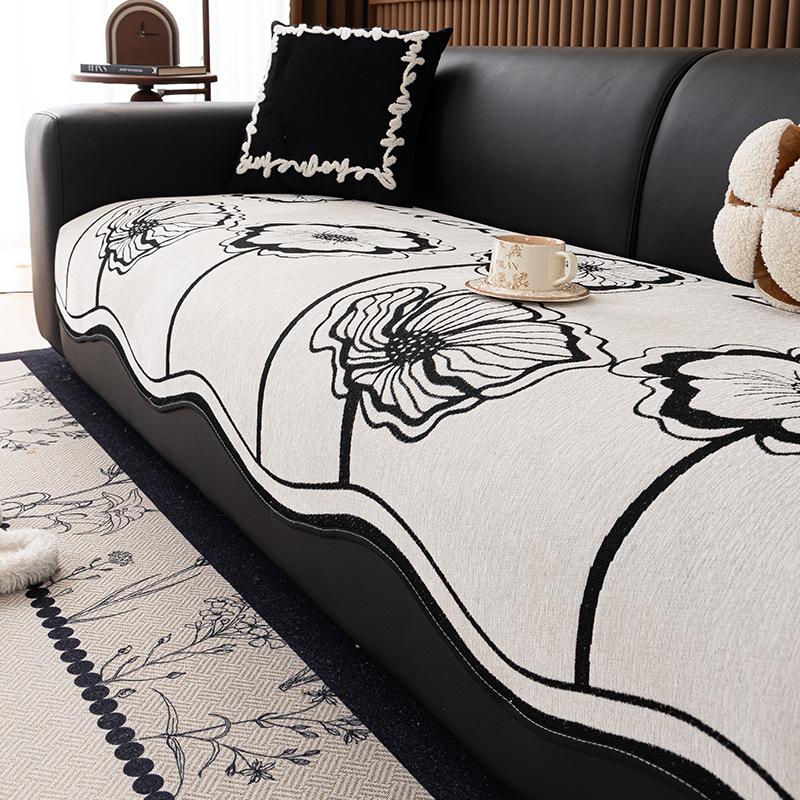 

Light Luxury High-End Sofa Cushion Fixed Non-Slip New Four-Season Universal Special-Shaped Leather Sofa Special Seat Cushion Cloth 90*70cm