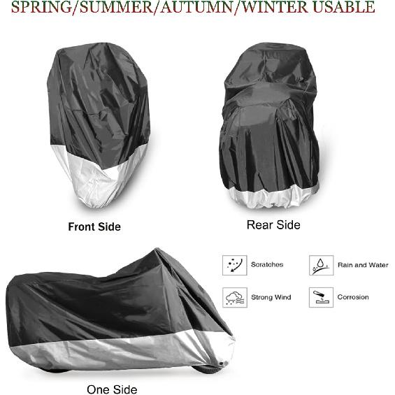 BAIONE Waterproof Motorcycle Dust Cover All Season Replacement for Indian Chief Chieftain Springfield Roadmaster Dark Horse 116 Inches 4XL