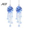 Decorative Hanging Ornaments for Tree LED Christmas Ornament, Icy Glow Sparkling Snowflake Cascade Decoration, Garden Window Decorations Winter