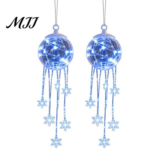 Decorative Hanging Ornaments for Tree LED Christmas Ornament, Icy Glow Sparkling Snowflake Cascade Decoration, Garden Window Decorations Winter