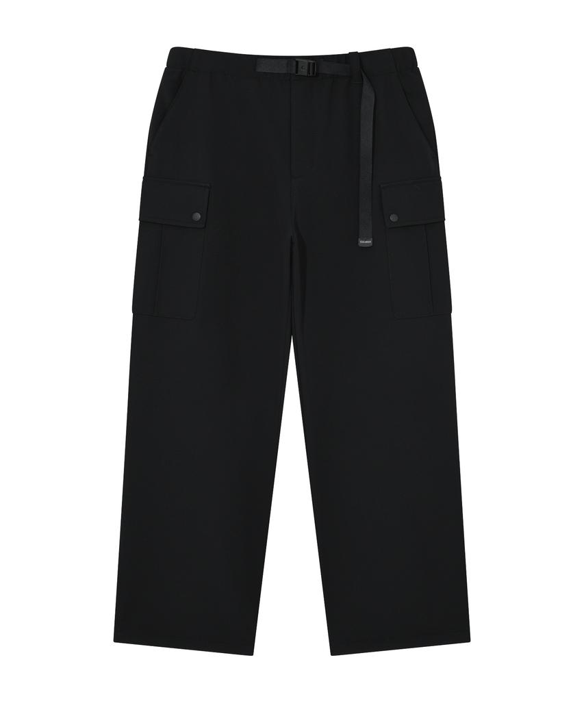 COVERNAT Semi-Wide Fleece-Lined Cargo Easy Pants Black