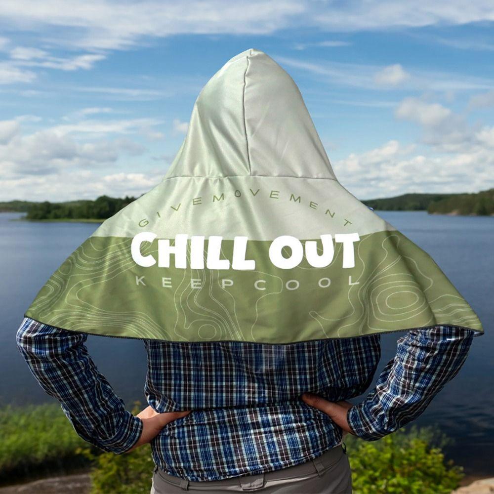 Multicolor Hooded Sunscreen Shawl T Shape Cooling Shawl Cooling Towel Fishing Beach Camping Sports