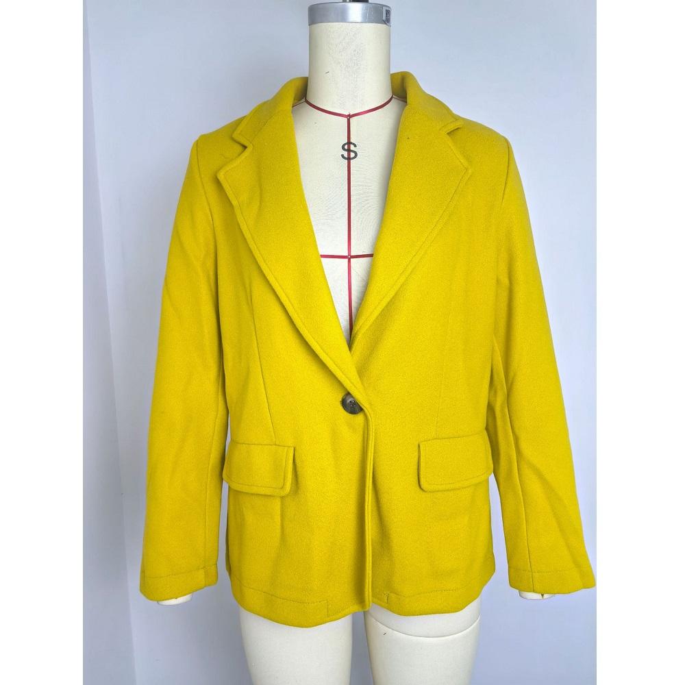 Women Autumn Winter Casual Coats Single Button Long Sleeve Pockets Woolen Jackets ladies Casual Solid Color Outerwear