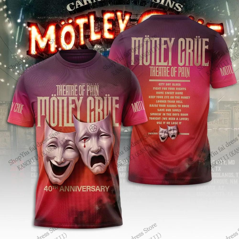 New Summer Hip Hop Heavy Metal Rock Band Motley Crue Tour 3D Print T-shirt Men Women Fashion Short Sleeve Tshirt Kids Tops Tees