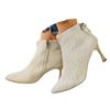 Flat Boots For Women Toe Bowknot Sequined Fabric Fashion Boots Pointed Toe Stiletto High Heel Short Boots For Zapatos De Mujer