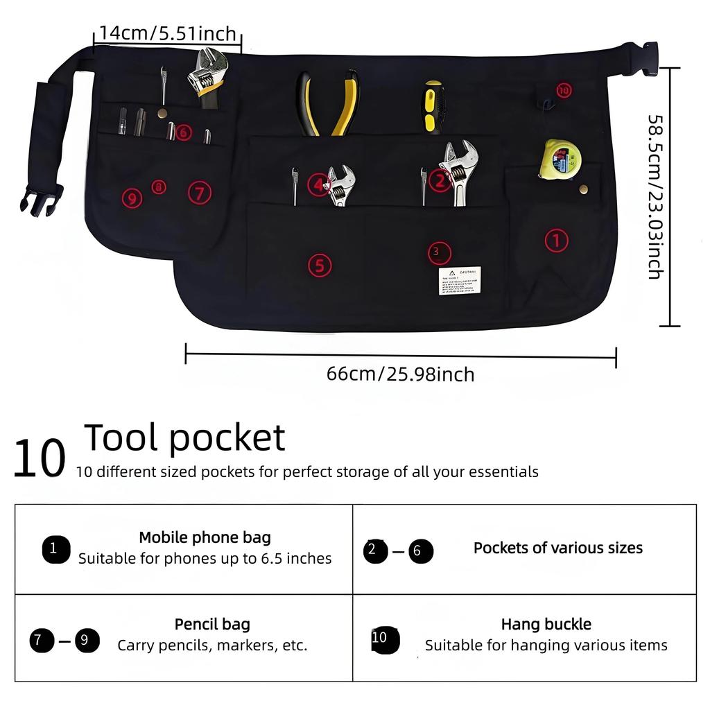 Apron Multi-purpose Portable Hair Salon Apron Tool Kit Hardware Tool Kit Gardening Tool Storage Bag