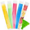 50pcs With Silicone Funnel Ice Popsicle Bags Zip Seals Ice Pop Mold Bags  Refrigerator