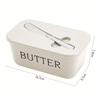 Butter Container Box with Knife Simple Restaurant Sealed Storage Box Cheese Box with Knife Butter Slicer Butter Dish Tableware