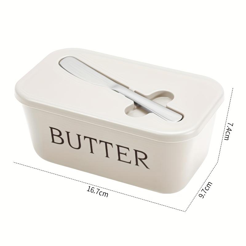 Butter Container Box with Knife Simple Restaurant Sealed Storage Box Cheese Box with Knife Butter Slicer Butter Dish Tableware