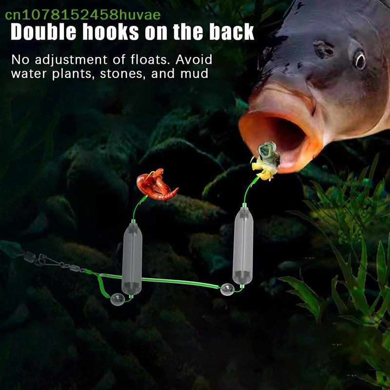 1 Pc Anti-separation Base Fishing Hook Double Hook For Fishing Live Bait With Double Bait Keeper Barbs High Carbon Steel