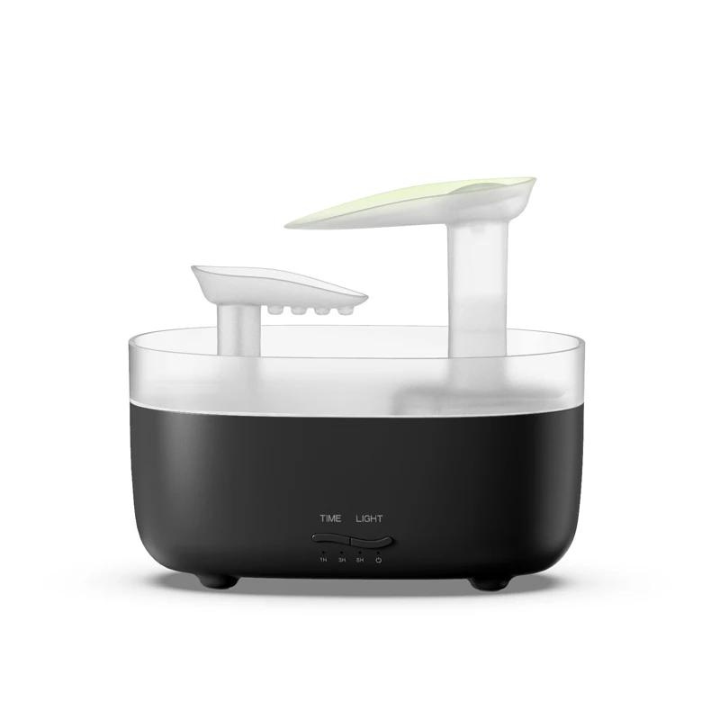 

Новый увлажнитель воздуха Raindrop Diffusion Mountain Mist для домашнего рабочего стола, спальни, бесшумный прибор для пополнения воды без шума чёрный