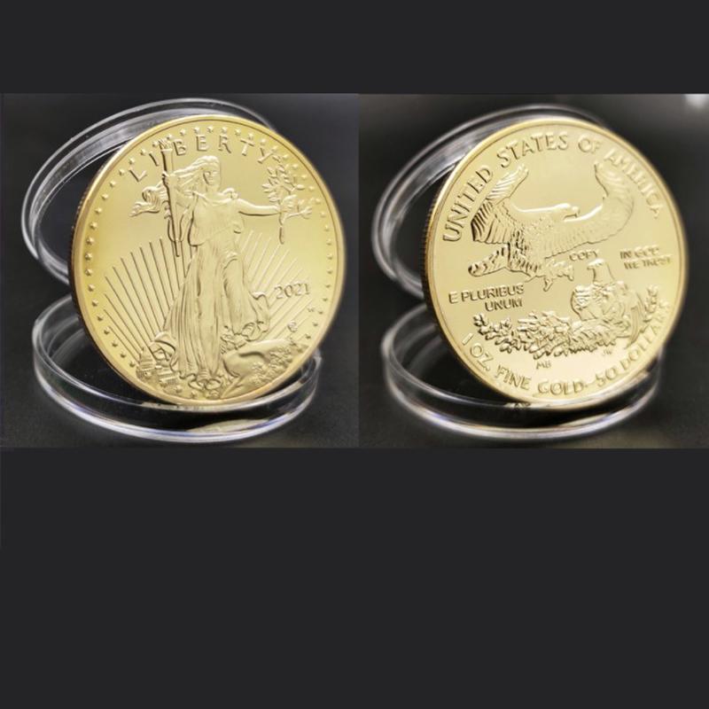 American Liberty Goddess Of Freedom Medal Gold Plated Commemorative Coin