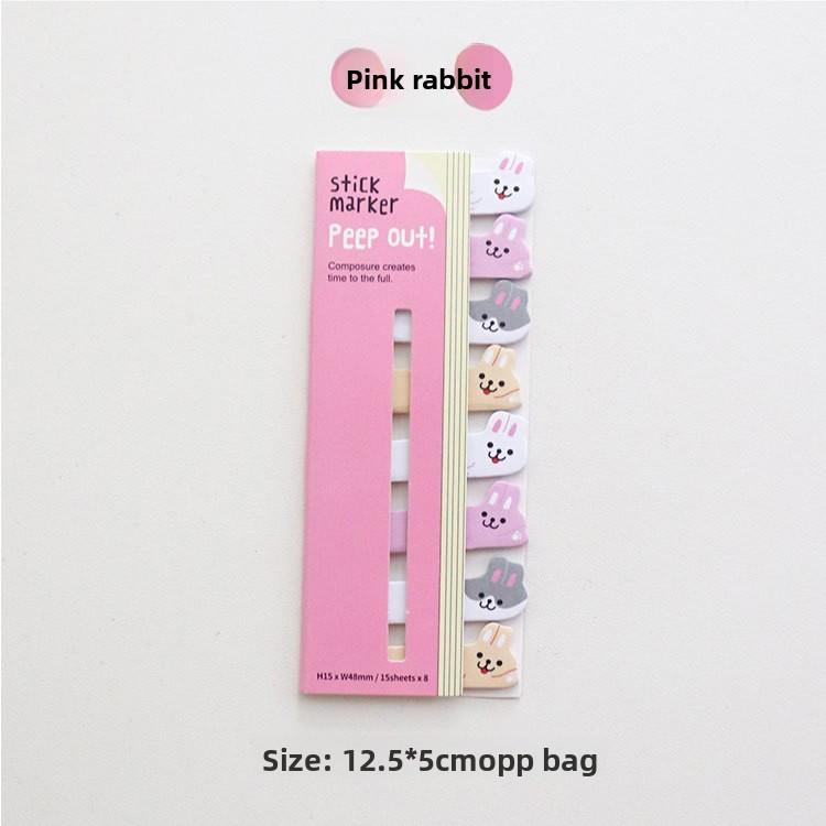 1PCS Cute Stationery Sitting In A Row of Animal Bookmark Sticky Note Message Note N Times Sticky Note Self-adhesive Scrapbook Paper
