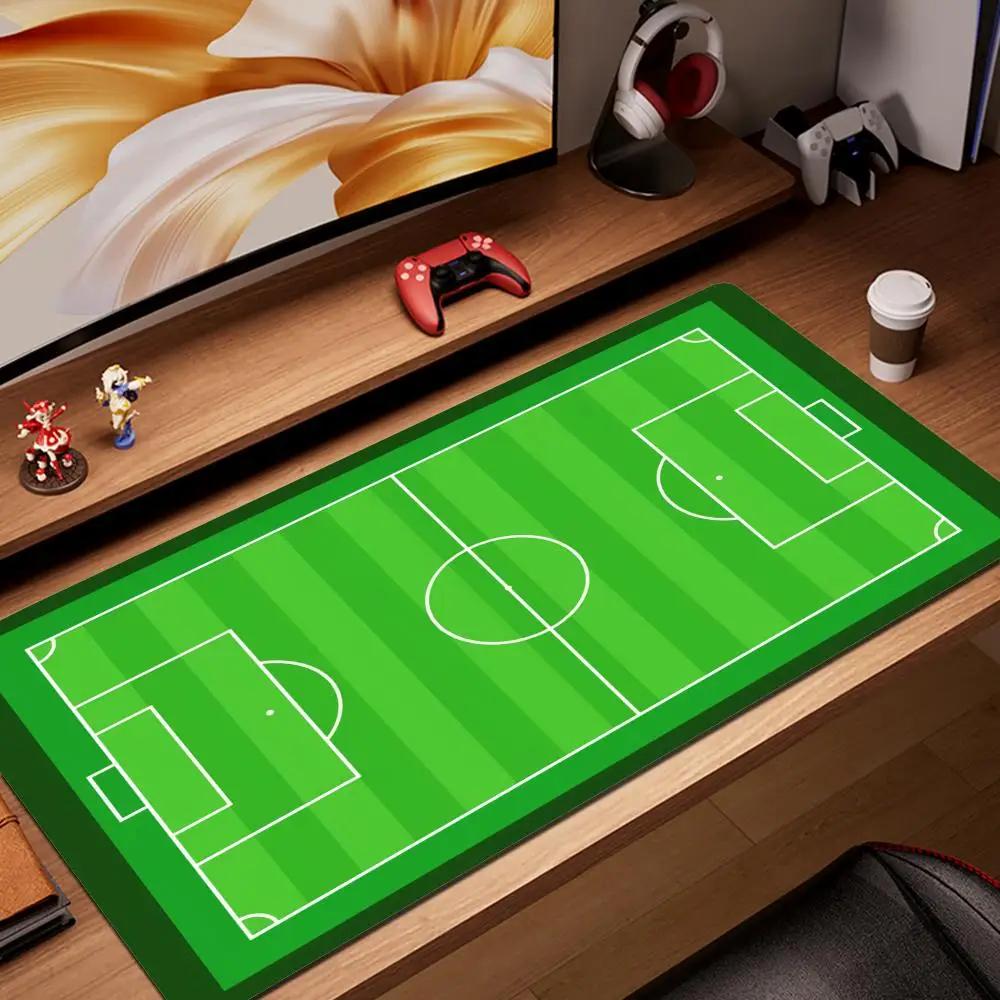 1pcs Soccer Field Print Large Stitched Edge Nonslip Gaming Desk Mat Mouse Pad