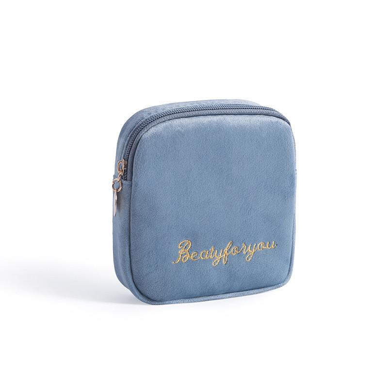 Portable Plush Sanitary Napkin Storage Bag Modern Minimalist Style Travel Organizer