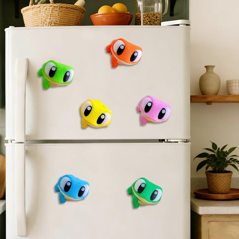 3D Stereo Big-Eyed Frog Magnetic Fridge Sticker - Cute and Creative Decor