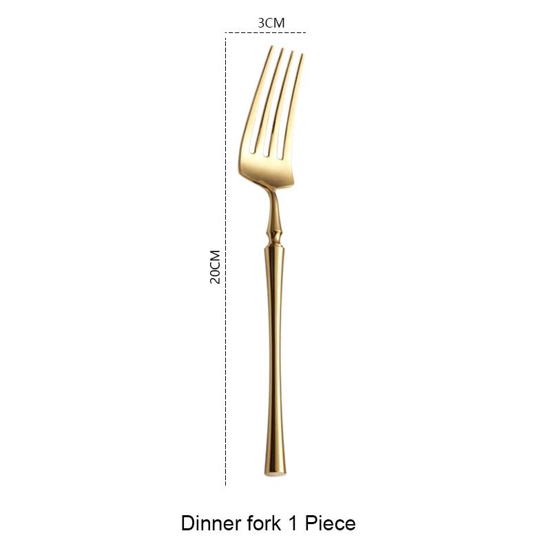 Bright Gold 18/10 Stainless Steel Luxury Cutlery Dinnerware Tableware Knife Spoon Fork Chopsticks Flatware Set Dishwasher Safe