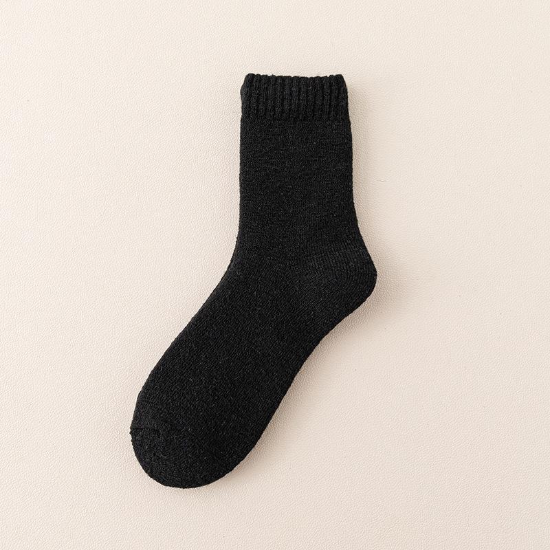 Terry Socks Winter Stockings Fleece Warm Wool Socks Solid Color Cotton Socks Casual Tube Socks Thickened And Versatile