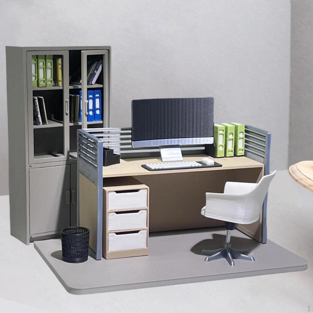 Dollhouse Decor Scene Toys Mini Computer Desk 1/12 Dolls House Gifts