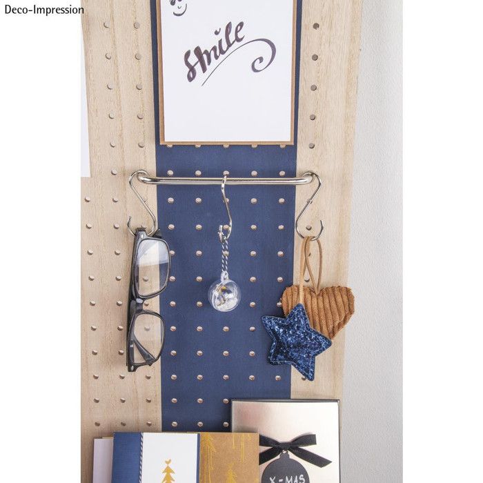 Fixation en métal - RAYHER - 15,4x3cm - 2 vis - Compatible panneaux Pin et Peg - Élégante