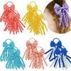 Grosgrain Ribbon Long Hair Ties Bows For Baby Girls Curly Hair Bows Elastic Colorful Kids Hair Band 2Pcs/Lot Whole